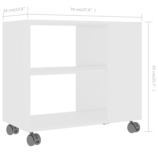 Gittel Wooden Side Table With Castors In White