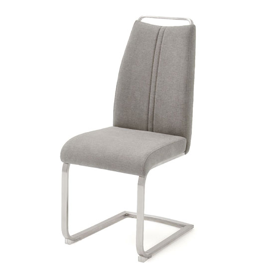 Giulia Fabric Cantilever Dining Chair In Ice Grey Furniture in Fashion