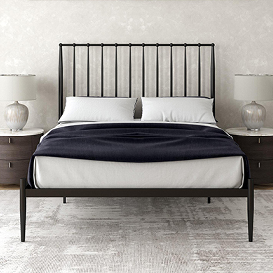 Giulio Metal Double Bed In Black
