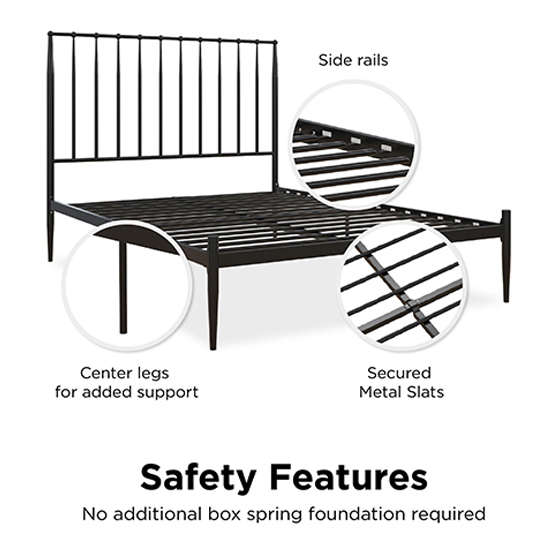 Giulio Metal Double Bed In Black