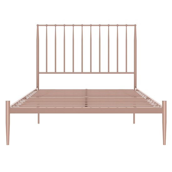 Giulio Metal Double Bed In Millennial Pink