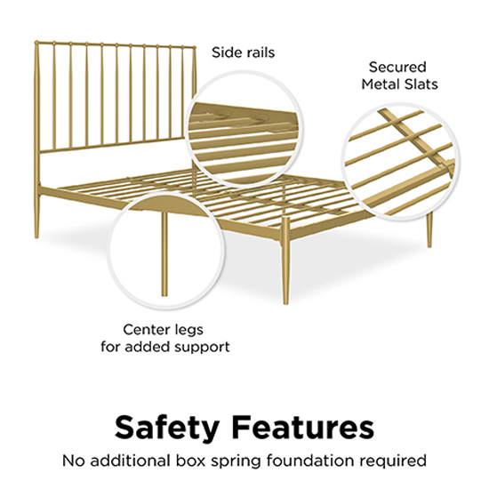 Giulio Metal King Size Bed In Gold