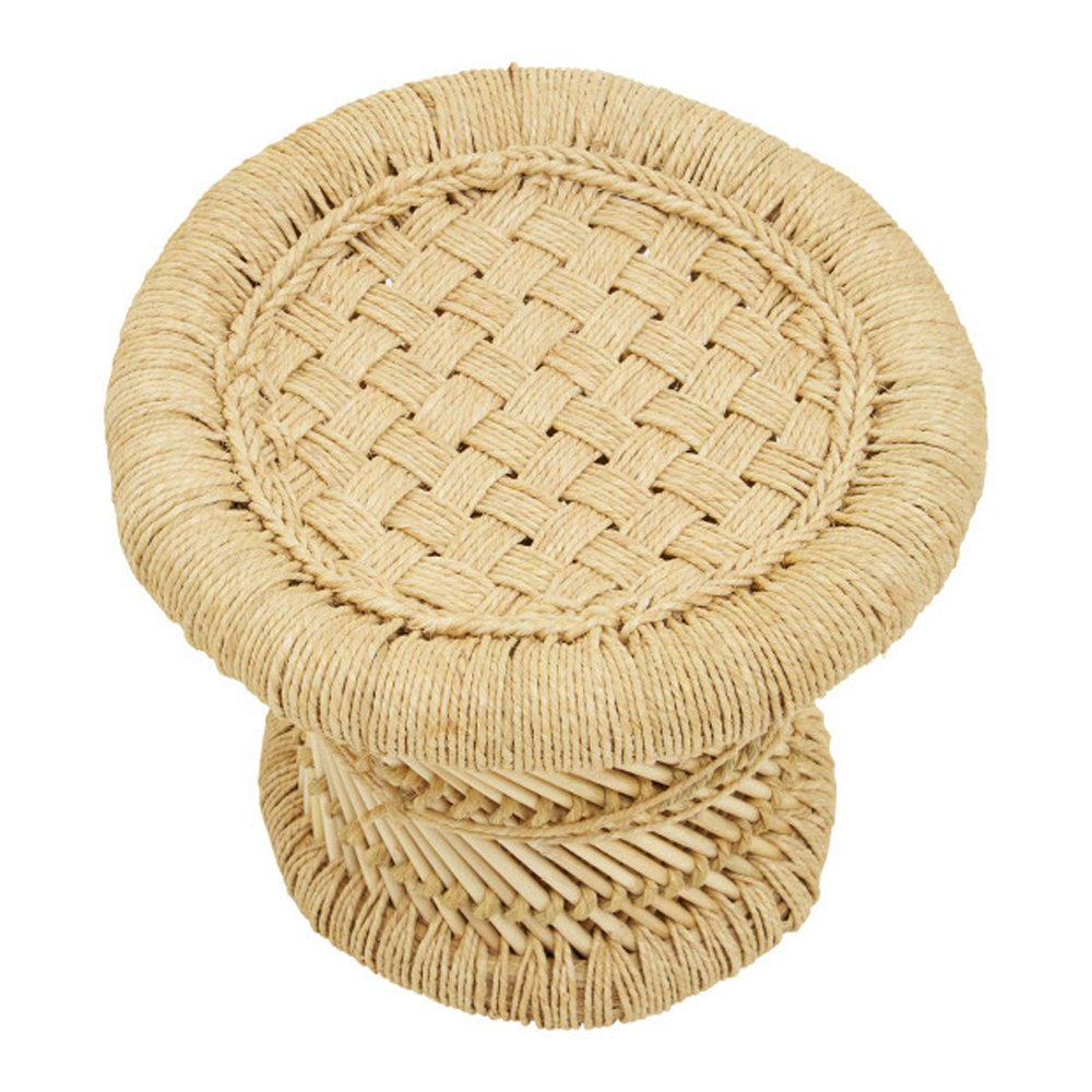 Givaro Woven Bamboo Childrens Chair and Stool Set in Natural