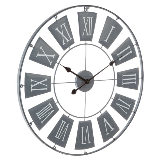 Givoa Large Metal Contemporary Wall Clock In Grey_2
