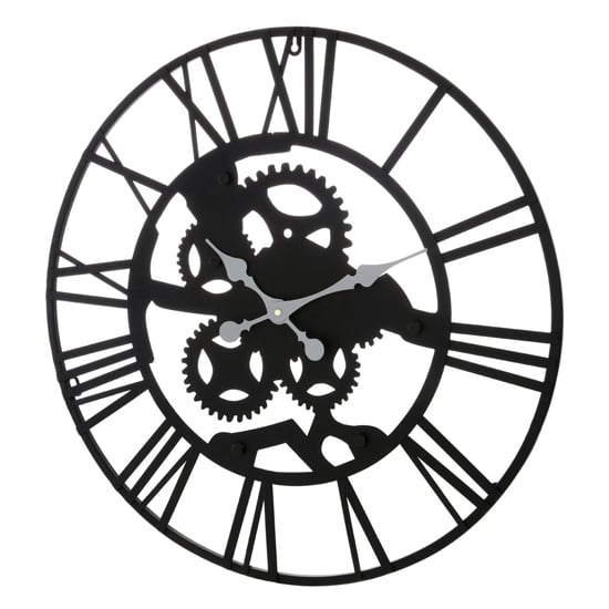 Givoa Metal Industrial Style Wall Clock In Black_2