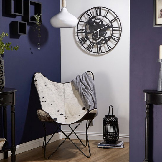Givoa Metal Industrial Style Wall Clock In Black_3