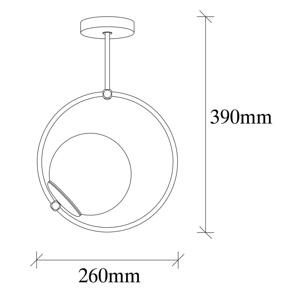 Givon Metal Ceiling Light in Black