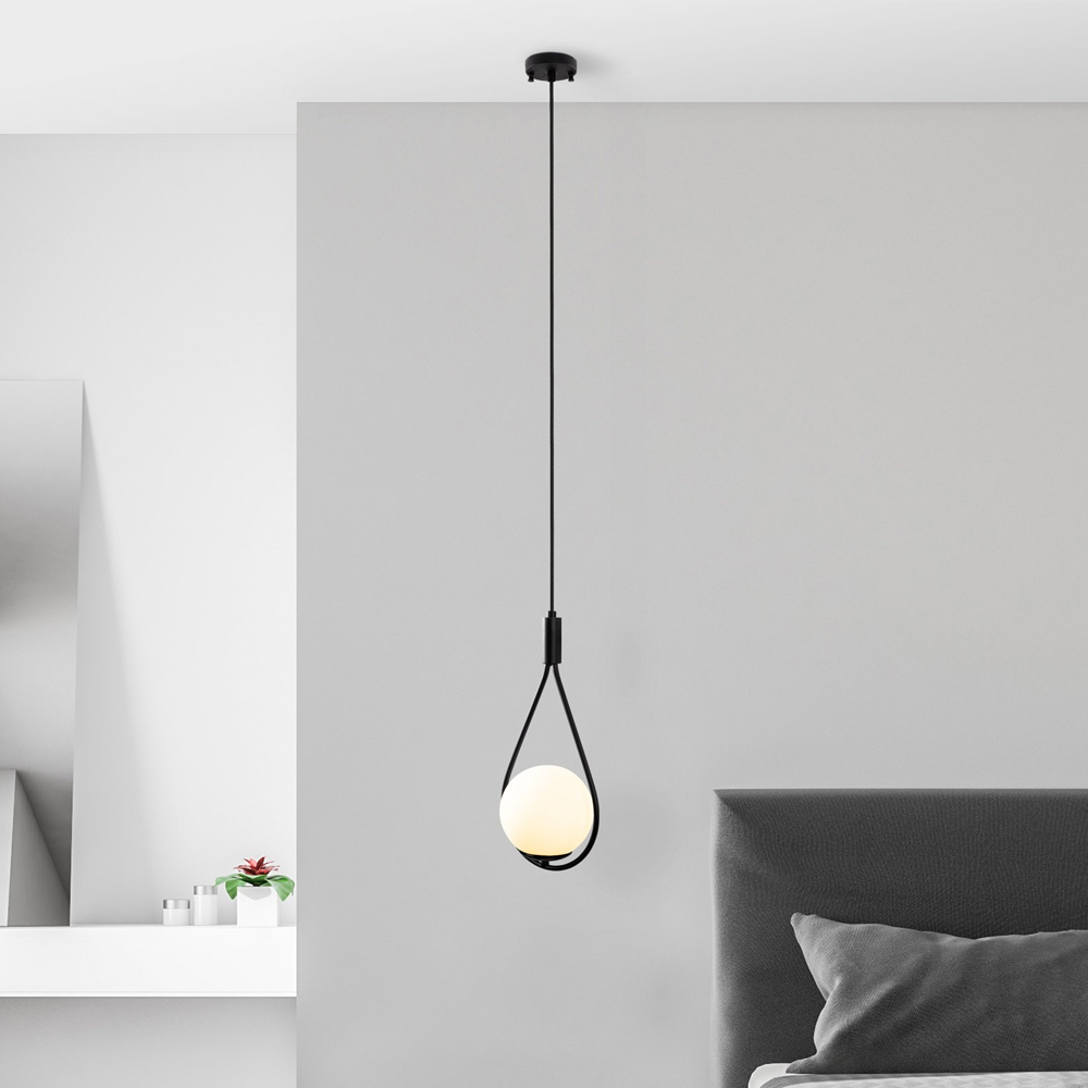 Givon Metal Ceiling Pendant Light in Black and White