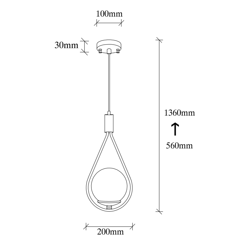 Givon Metal Ceiling Pendant Light in Black and White