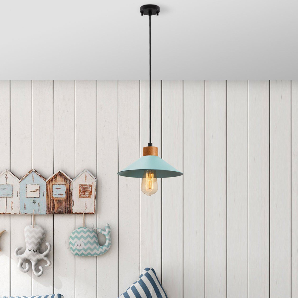Givon Metal Ceiling Pendant Light in Blue