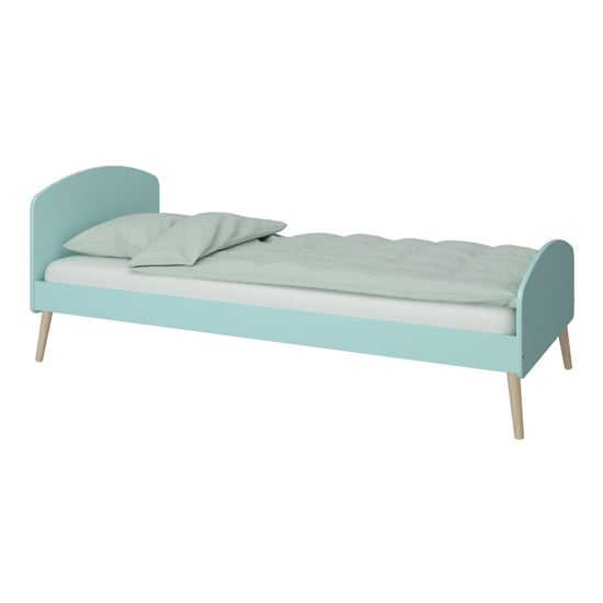 Giza Wooden Single Bed In Cool Mint