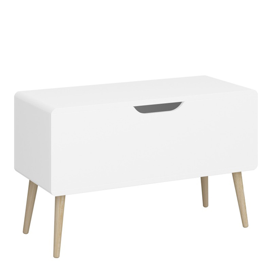 Giza Wooden Toy Box In Pure White thumbnail