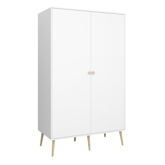 Giza Wooden Wardrobe With 2 Doors In Pure White