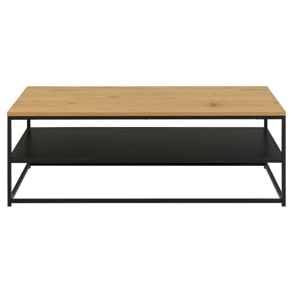 Giza Wooden Rectangular Coffee Table With Undershelf In Wild Oak