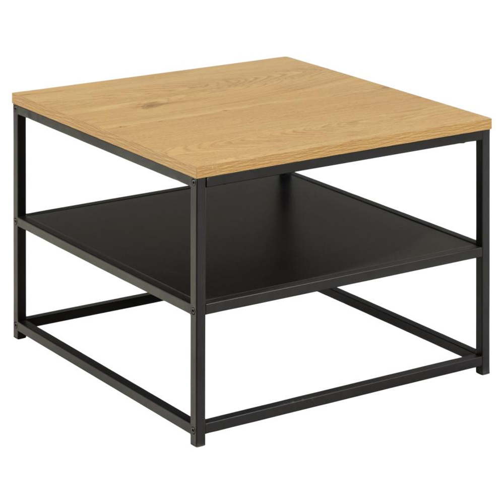 Giza Wooden Square Coffee Table With Undershelf In Wild Oak