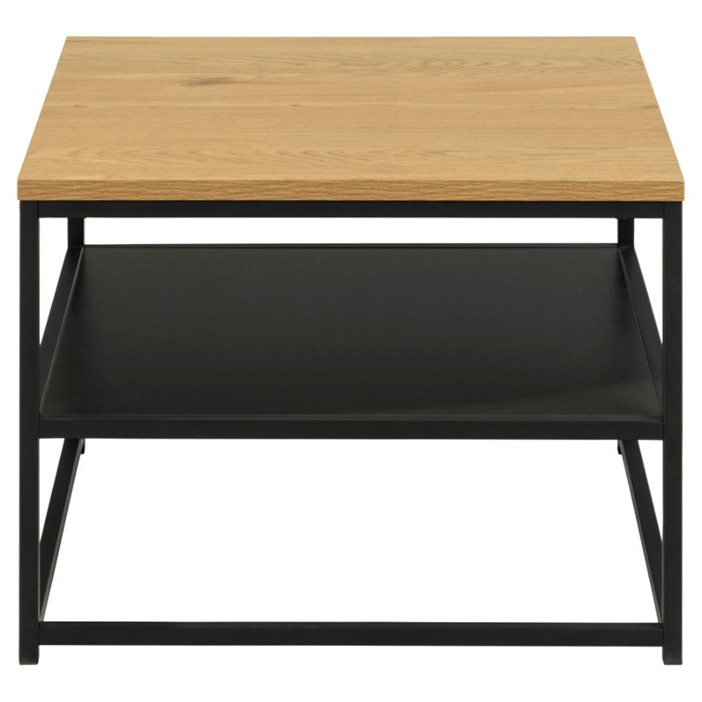 Giza Wooden Square Coffee Table With Undershelf In Wild Oak