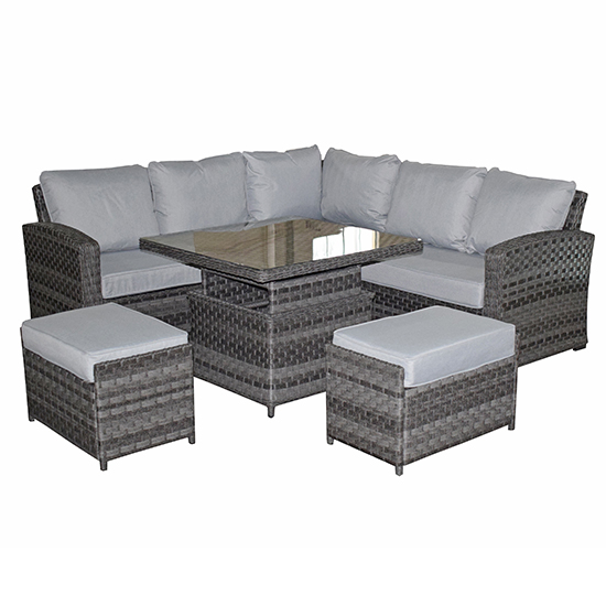 Gizeh Corner Sofa Set With Lift Table And 2 Ottomans In Grey_3