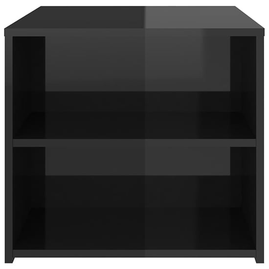 Gizela High Gloss Side Table With Shelves In Black_5