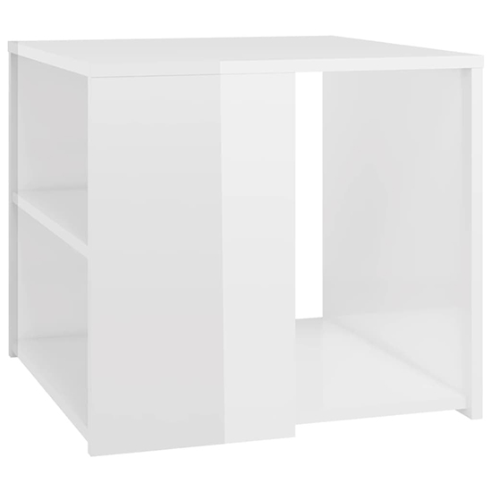 Gizela High Gloss Side Table With Shelves In White_3