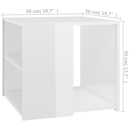 Gizela High Gloss Side Table With Shelves In White_6