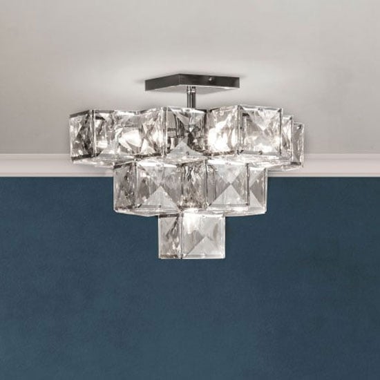 Product photograph of Glacier Acrylic Wall Hung 5 Ceiling Light In Chrome from Furniture in Fashion