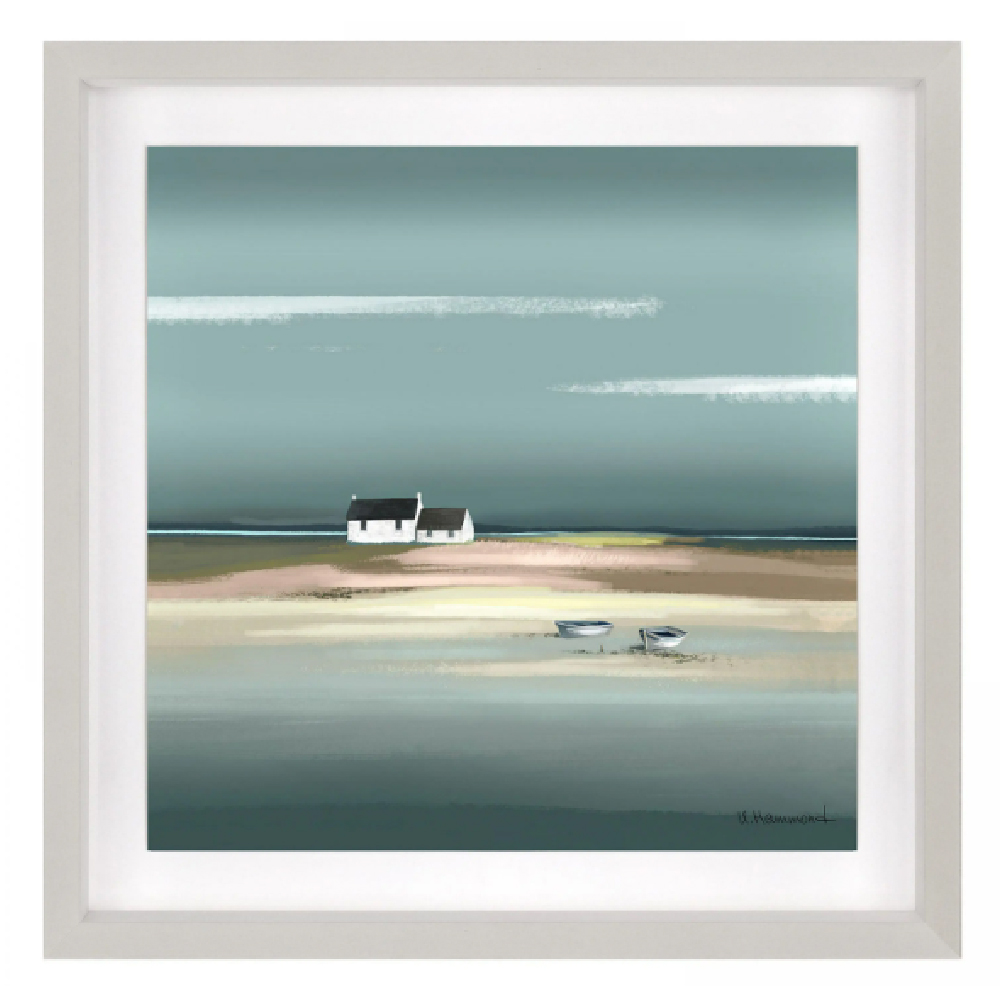 Gladwin Wooden Seascape Wall Art In Grey Frame