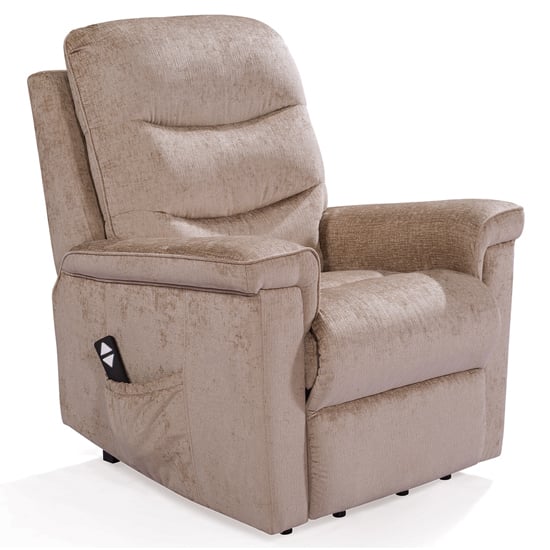 Product photograph of Glance Electric Fabric Recliner Armchair In Mink from Furniture in Fashion