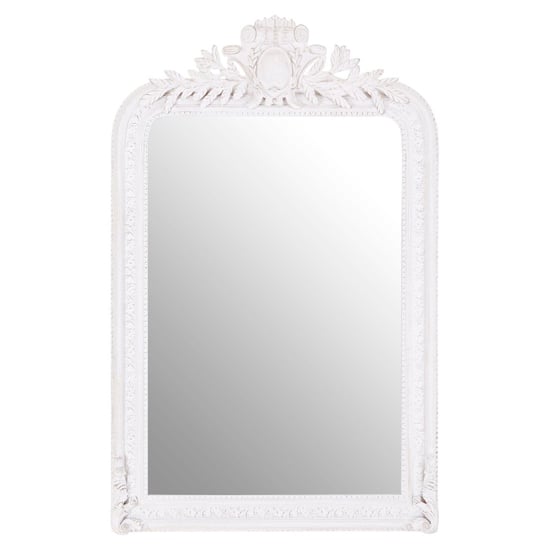 Glaria Rectangular Wall Bedroom Mirror In Weathered White Frame