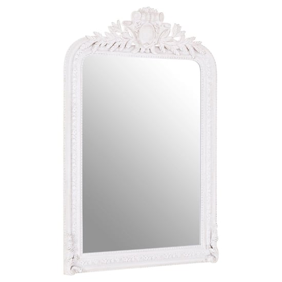 Photo of Glaria rectangular wall bedroom mirror in weathered white frame