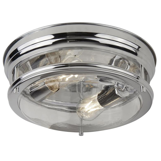 Read more about Glasgow 2 lights glass flush ceiling light in chrome