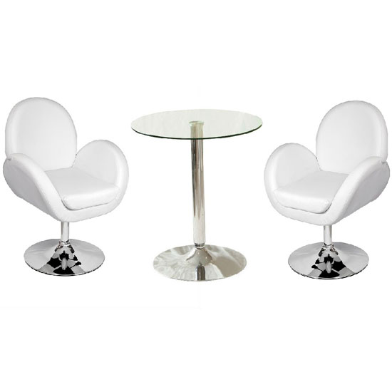 Vetro Bistro Table In Clear Glass Top With 2 Ego White Bar Vetro Bistro Table In Clear Glass Top With 2 Ego White Bar Stool
