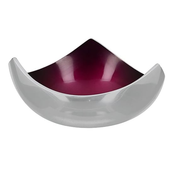 Product photograph of Glaze Aluminium Decorative Bowl In Pink And Silver from Furniture in Fashion