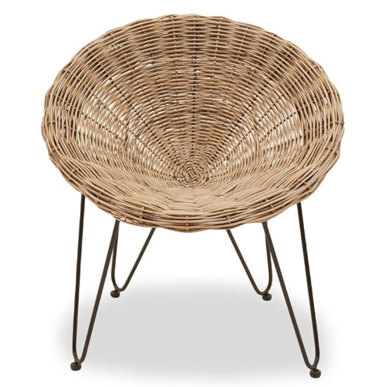 Read more about Glena kubu rattan rounded bedroom chair in natural