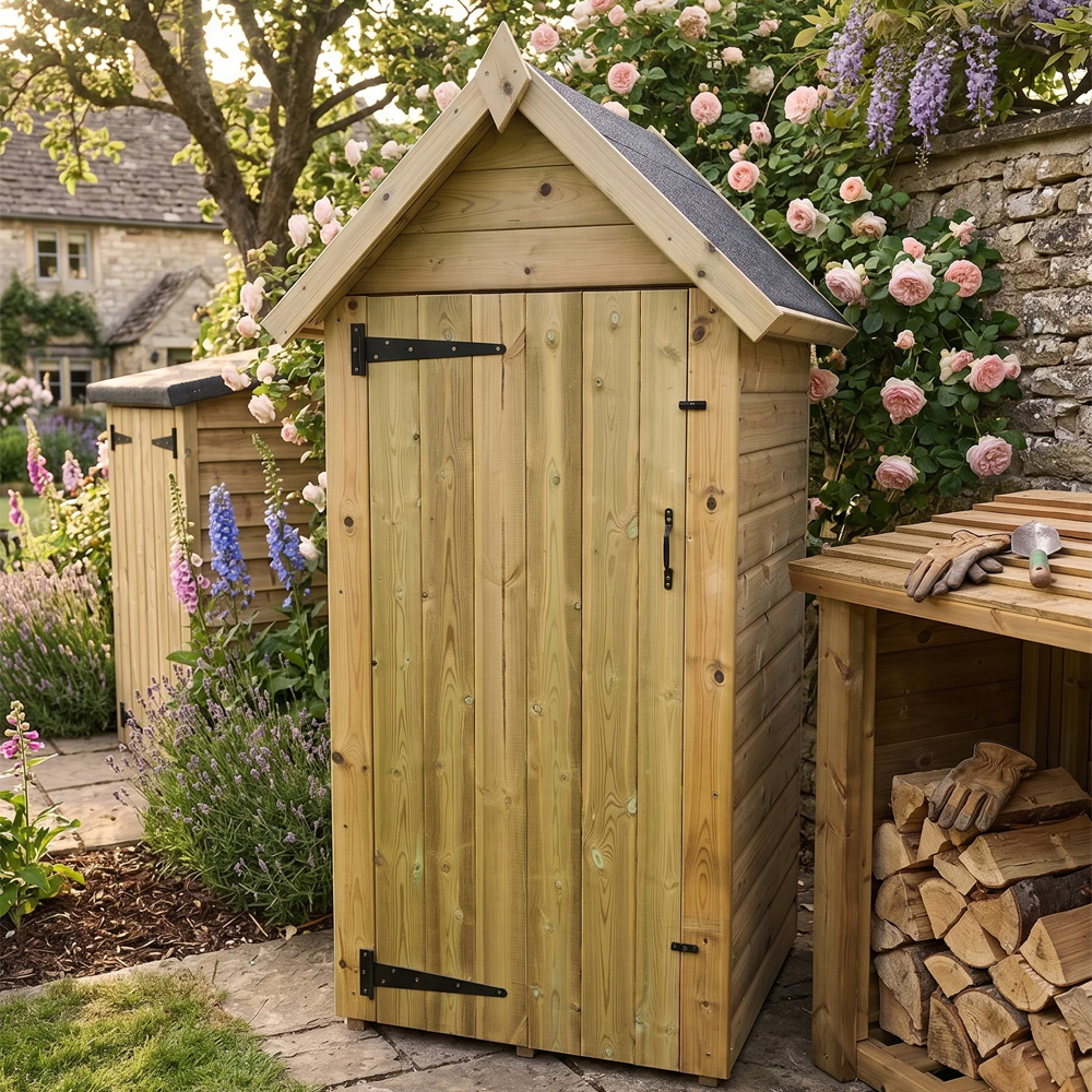 Glendive Wooden Garden Tool Shed In Natural