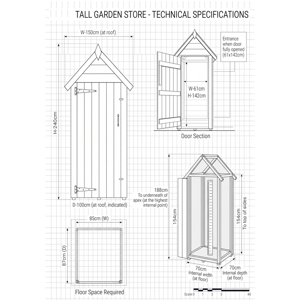 Glendive Wooden Garden Tool Shed In Natural