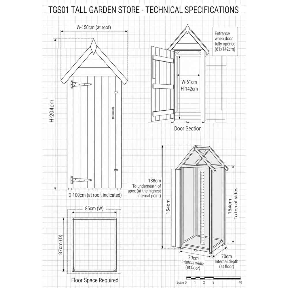 Glendive Wooden Garden Tool Shed In Natural