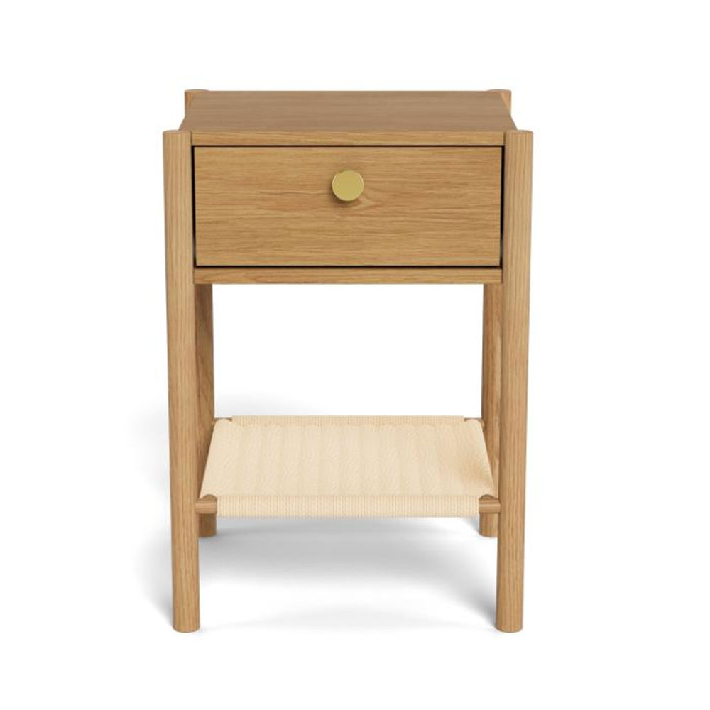 Glenora Wooden Bedside Cabinet in Matt Oak