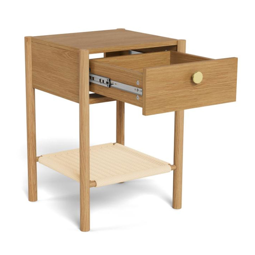 Glenora Wooden Bedside Cabinet in Matt Oak