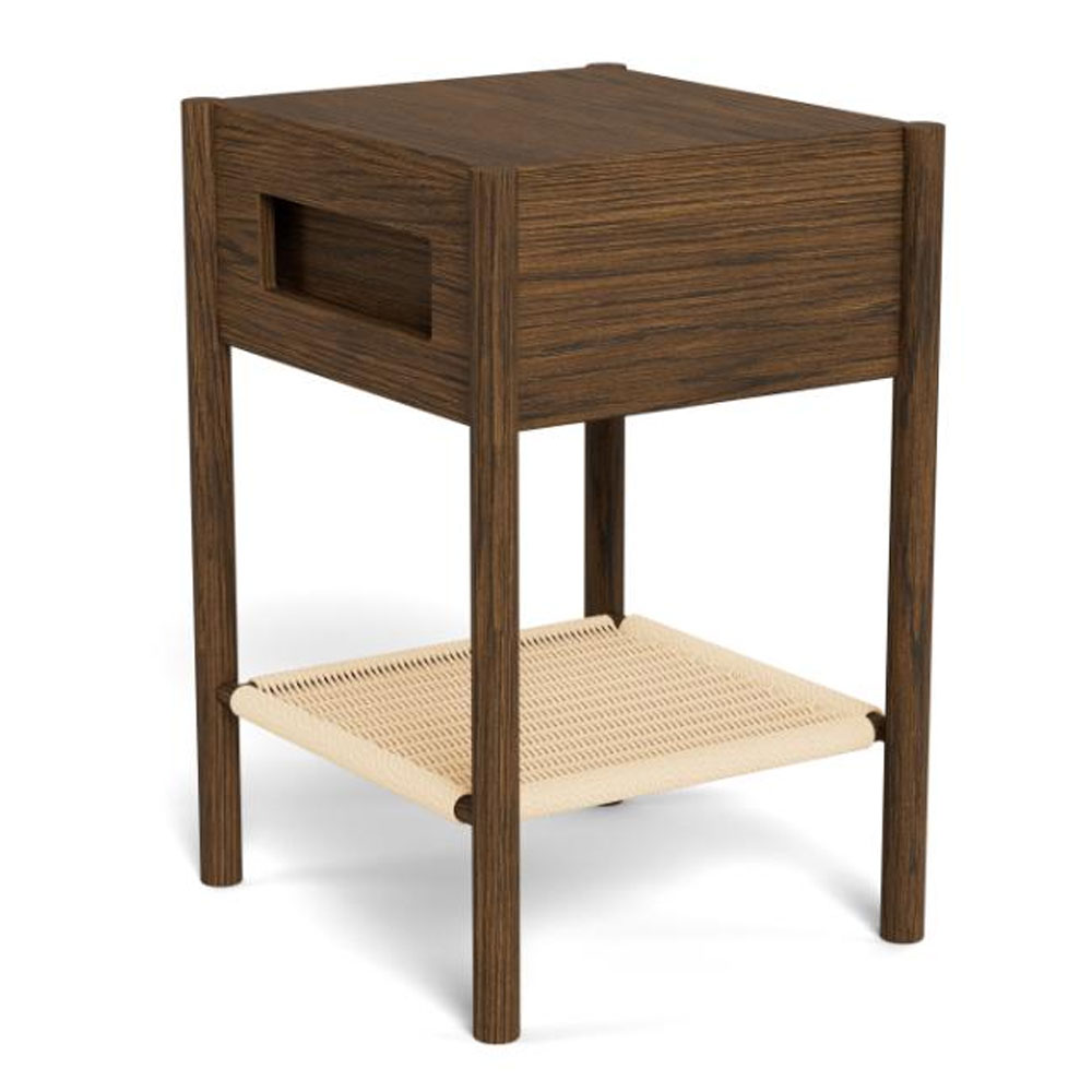 Glenora Wooden Bedside Cabinet in Smoked Oak