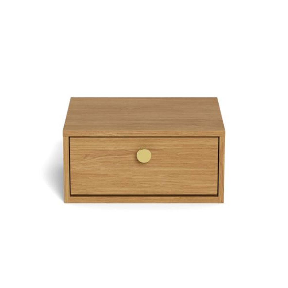 Glenora Wooden Wall Mounted Bedside Cabinet in Matt Oak