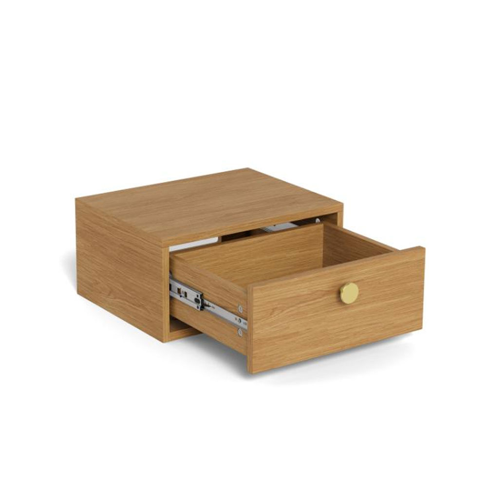 Glenora Wooden Wall Mounted Bedside Cabinet in Matt Oak