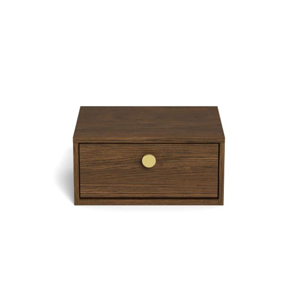 Glenora Wooden Wall Mounted Bedside Cabinet in Smoked Oak
