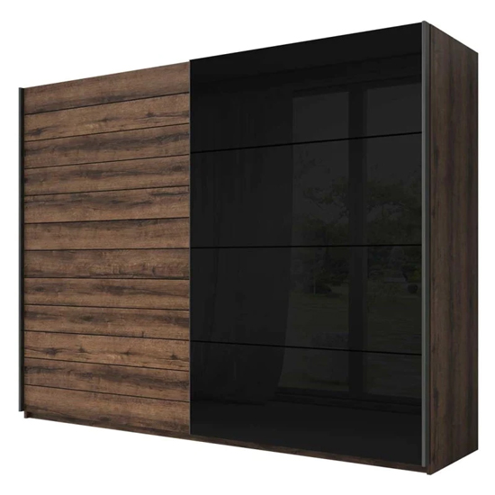 Product photograph of Glens Wooden Wardrobe 270cm 2 Sliding Doors In Monastery Oak from Furniture in Fashion