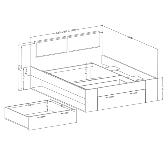 Glens Wooden Divan King Size Bed In Monastery Oak