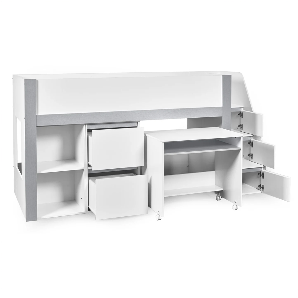 Glenside Wooden Single Midsleeper Bunk Bed - White