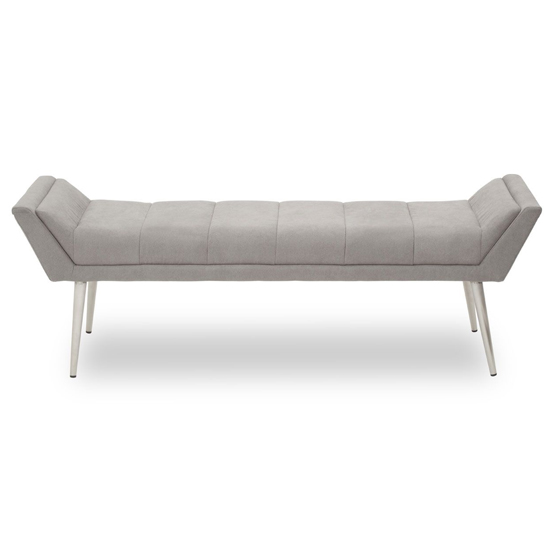 Glidden Fabric Hallway Bench With Angular Legs In Grey