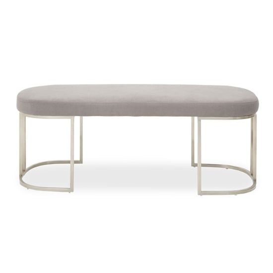 Photo of Glidden fabric hallway bench with curved legs in grey