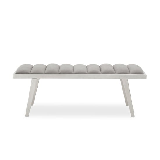 Glidden Velvet Hallway Bench With Splayed Legs In Grey