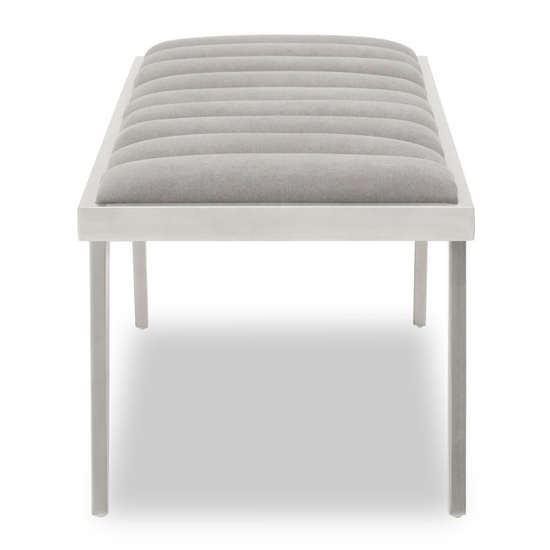 Glidden Velvet Hallway Bench With Splayed Legs In Grey Furniture in