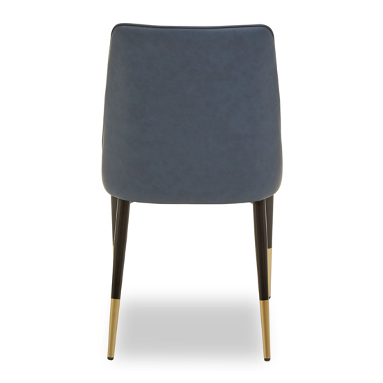 Glidden White And Blue Leather Dining Chairs In Pair_3
